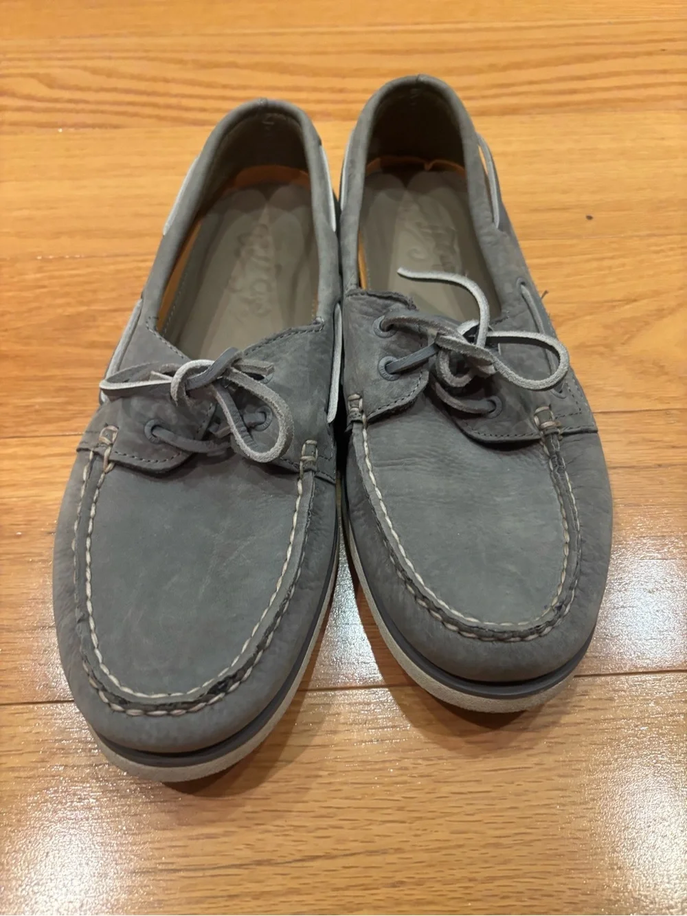 Sperry Gray Gold Cup Boat Shoes